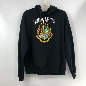 Harry Potter Hogwarts Black Pullover Hoodie Size Medium